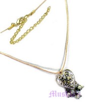 Lac pendant with metal chain necklace - click here for large view